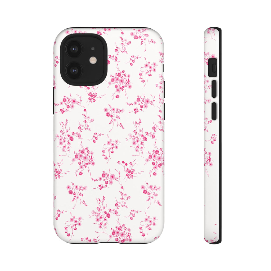 Burgundy Ditsy Floral Tough Case