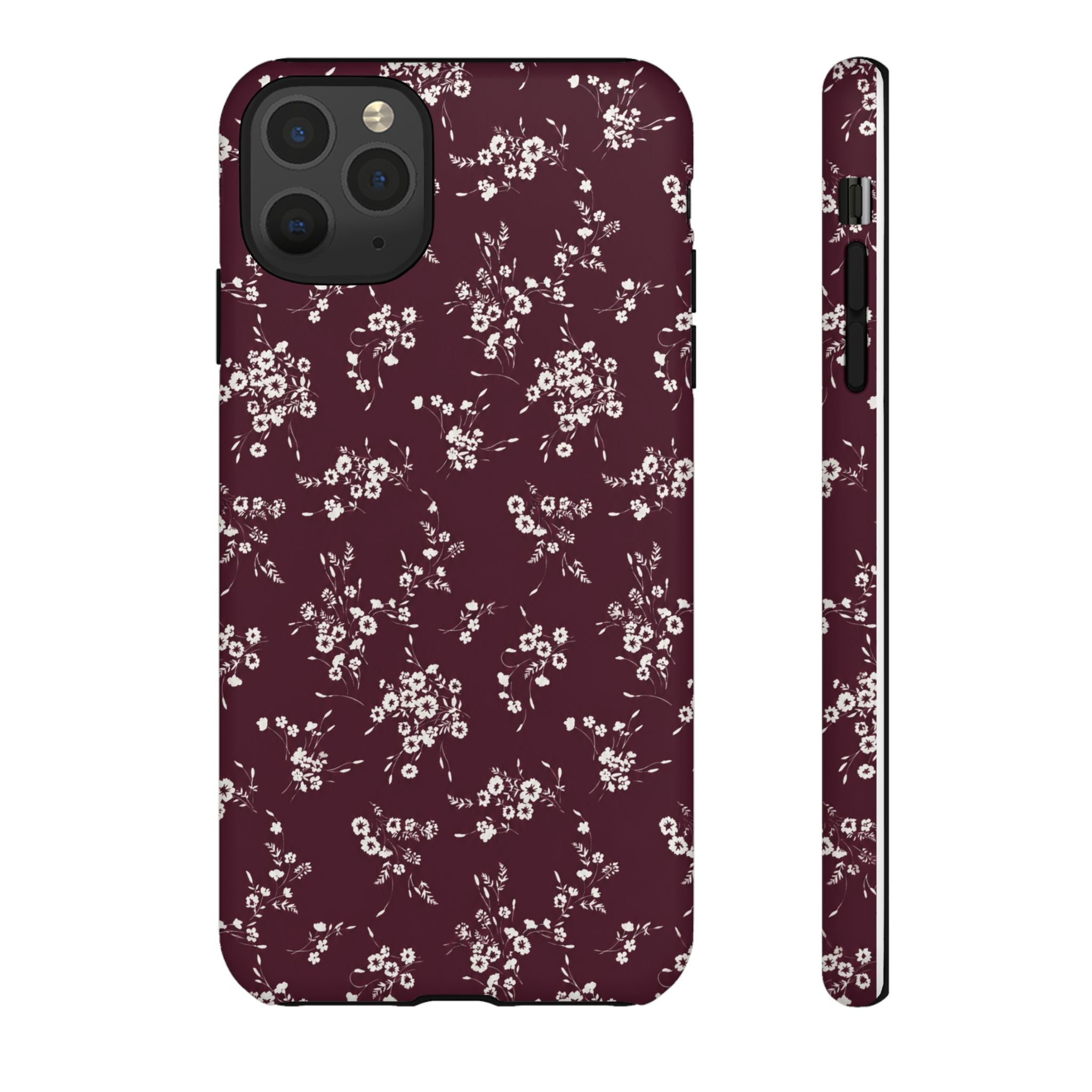 Burgundy Ditsy Floral Tough Case