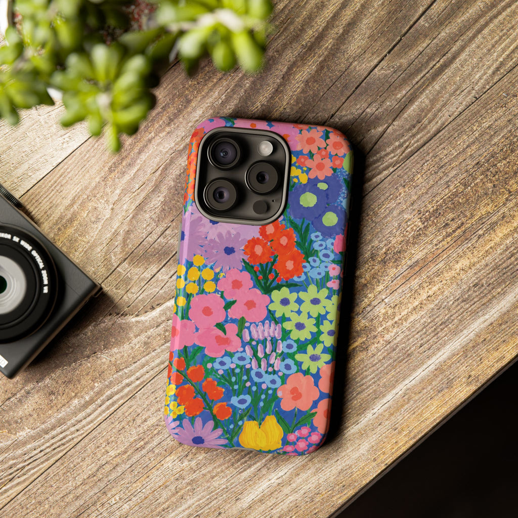 Colorful Floral Pattern Cute Aesthetic Tough Case