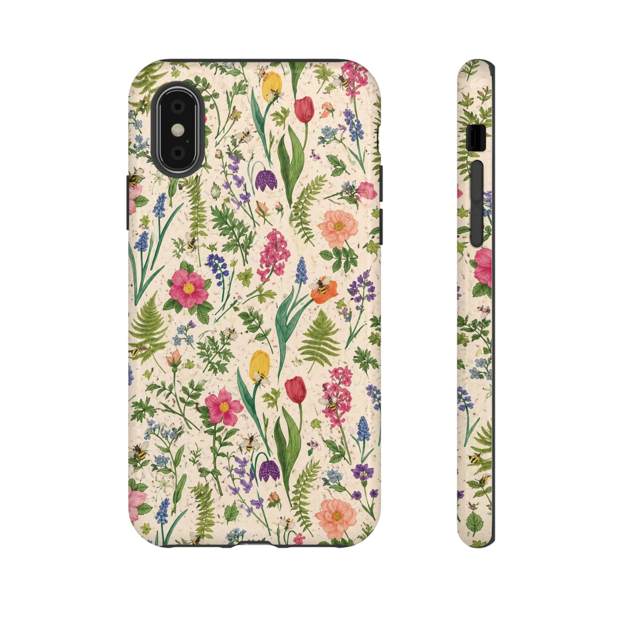 Spring Floral & Bee Pattern Tough Case