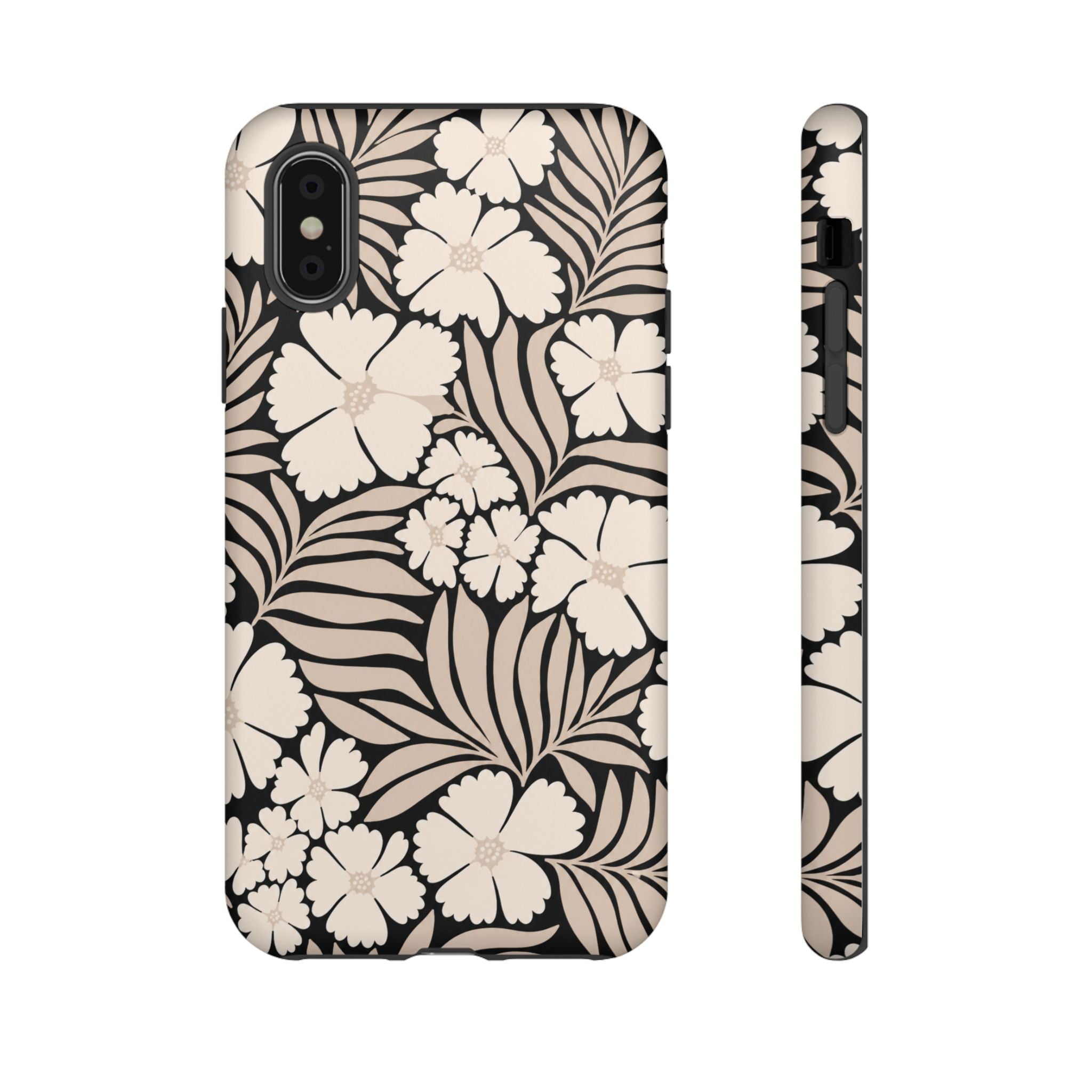 Neutral Floral Silhouette Tough Case