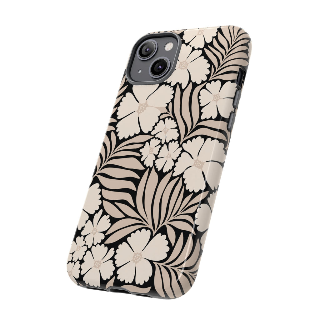 Neutral Floral Silhouette Tough Case