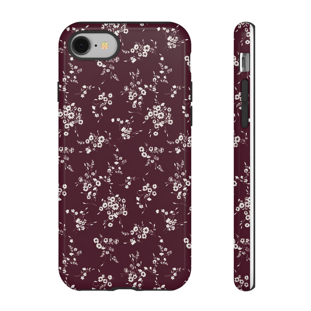 Burgundy Ditsy Floral Tough Case