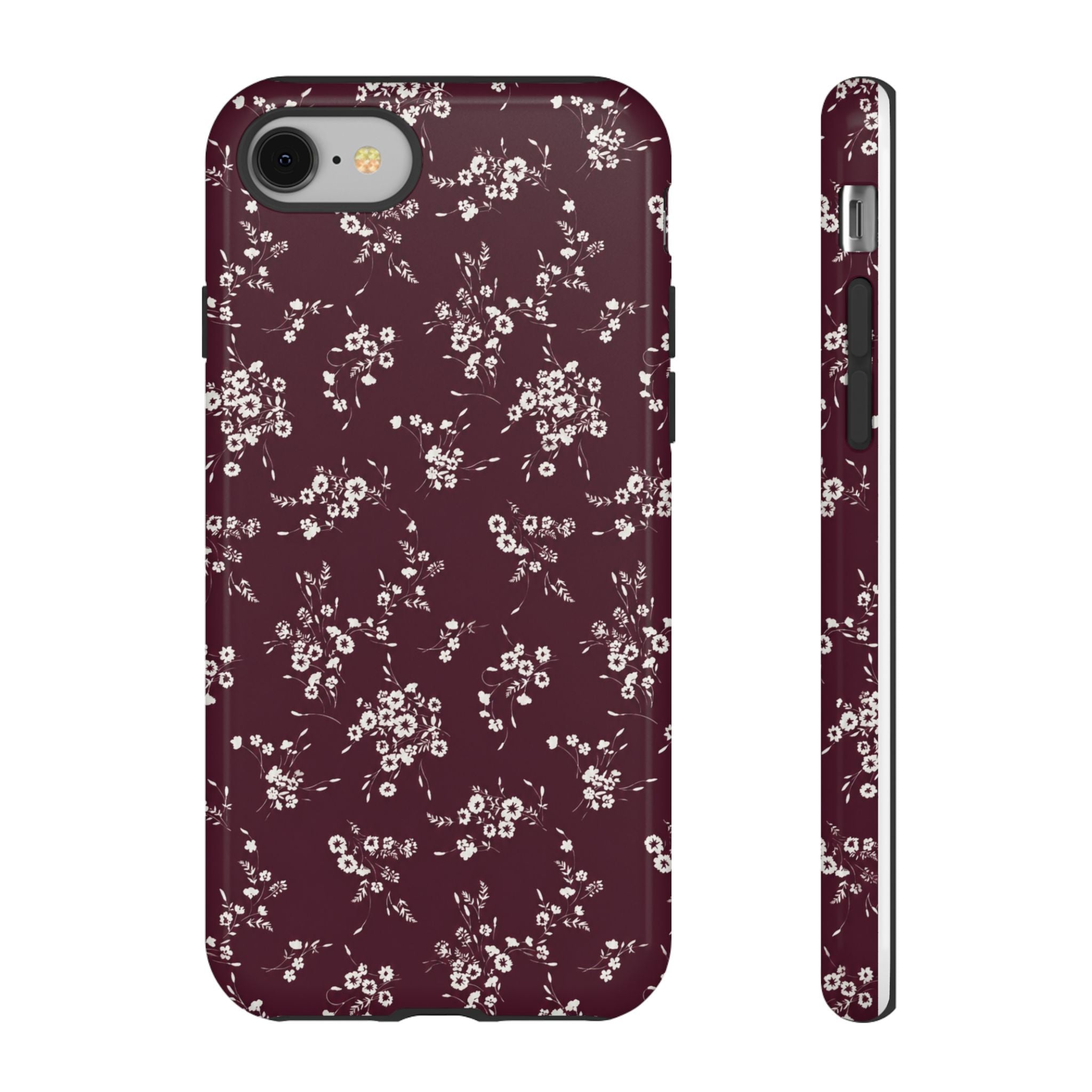 Burgundy Ditsy Floral Tough Case
