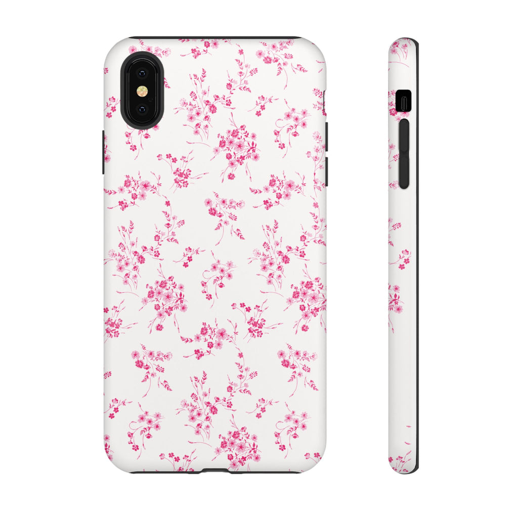 Burgundy Ditsy Floral Tough Case
