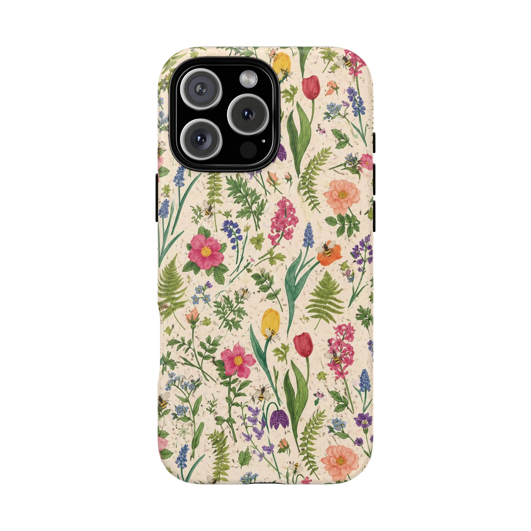Spring Floral & Bee Pattern Tough Case