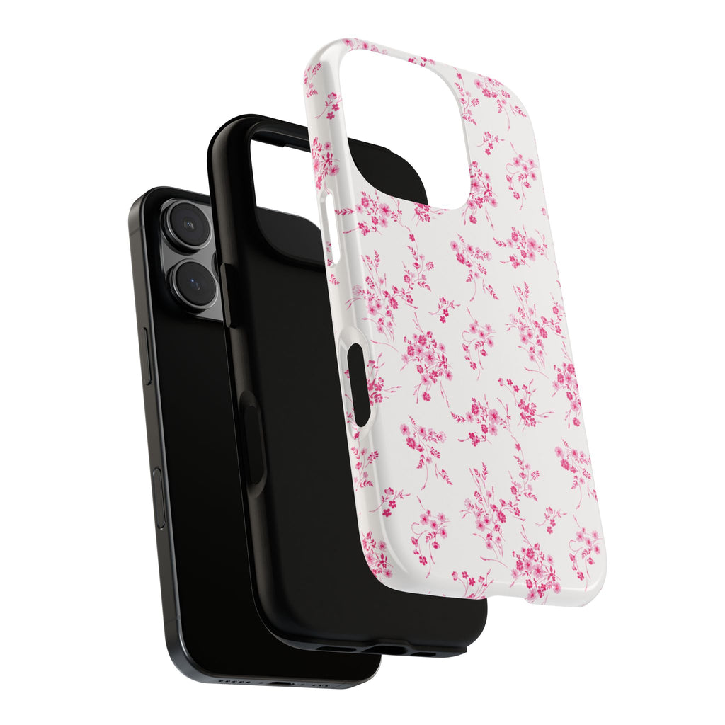 Burgundy Ditsy Floral Tough Case