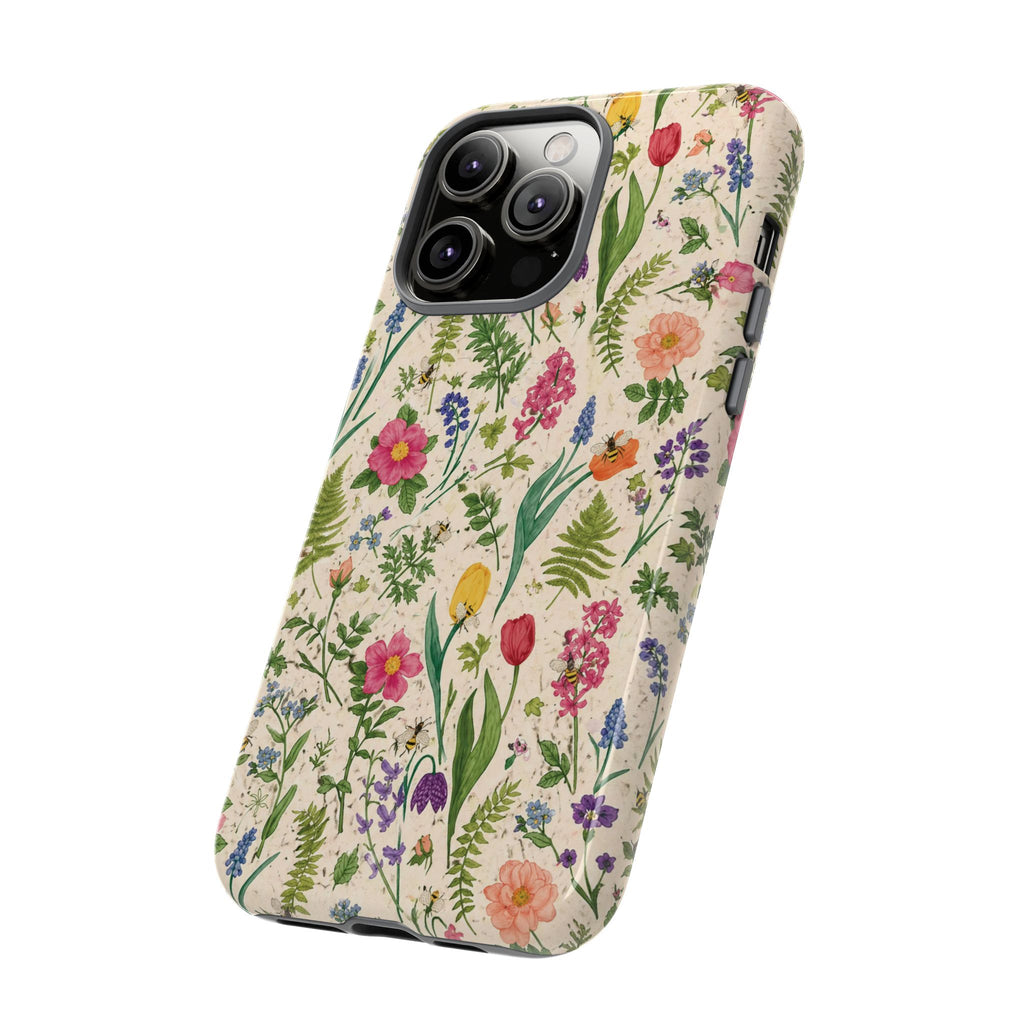 Spring Floral & Bee Pattern Tough Case
