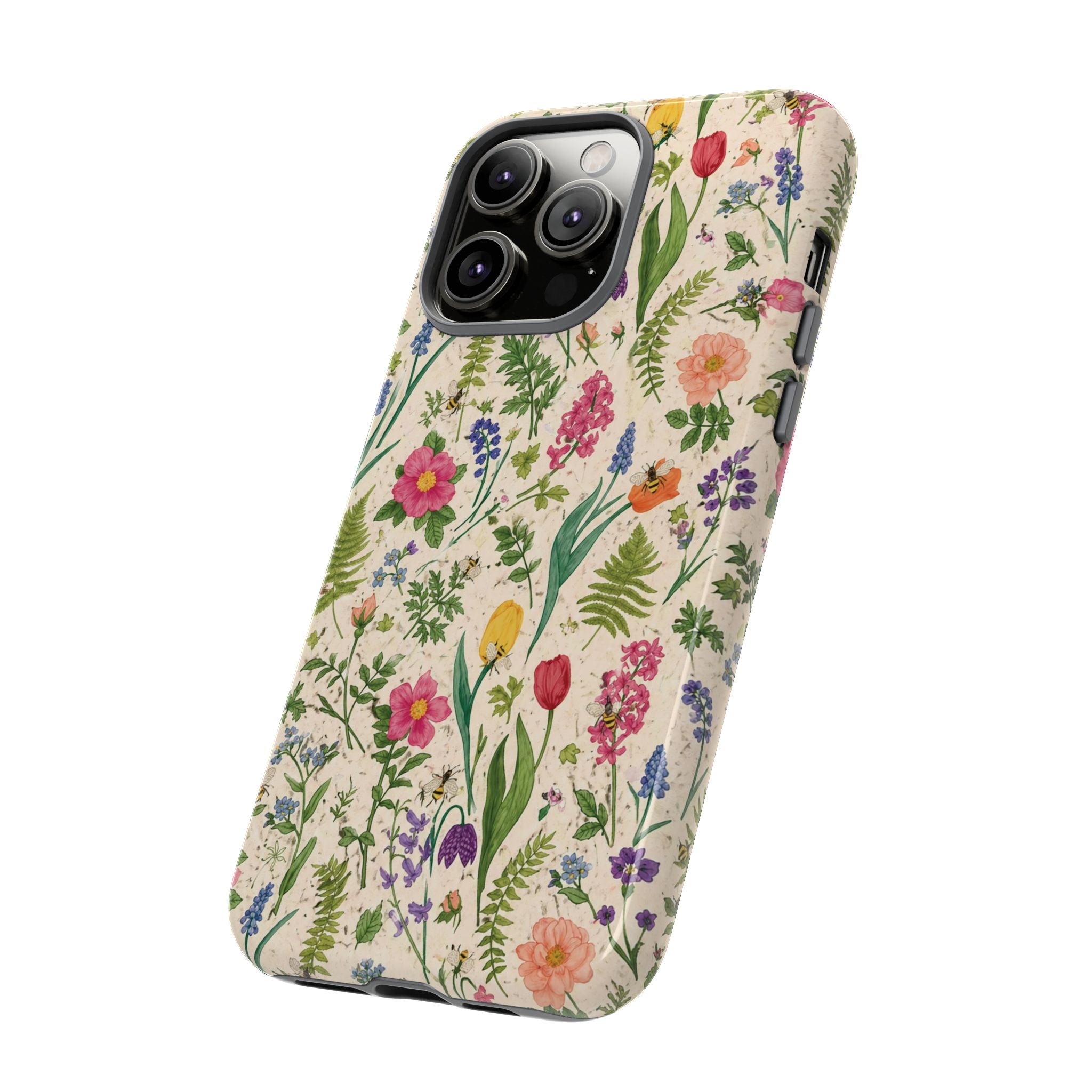 Spring Floral & Bee Pattern Tough Case