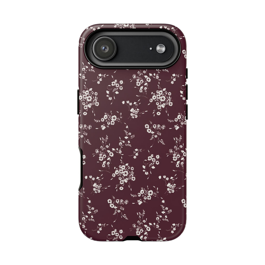 Burgundy Ditsy Floral Tough Case