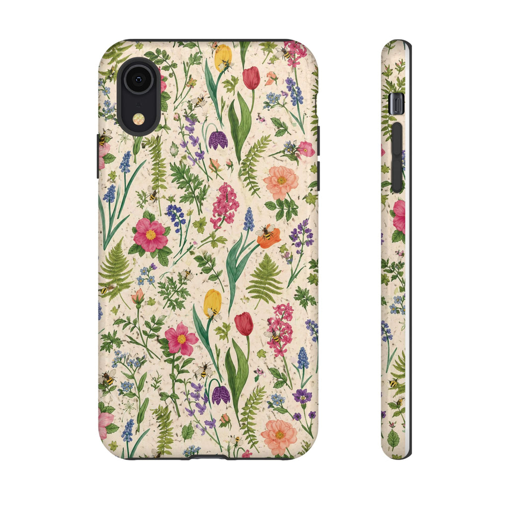 Spring Floral & Bee Pattern Tough Case