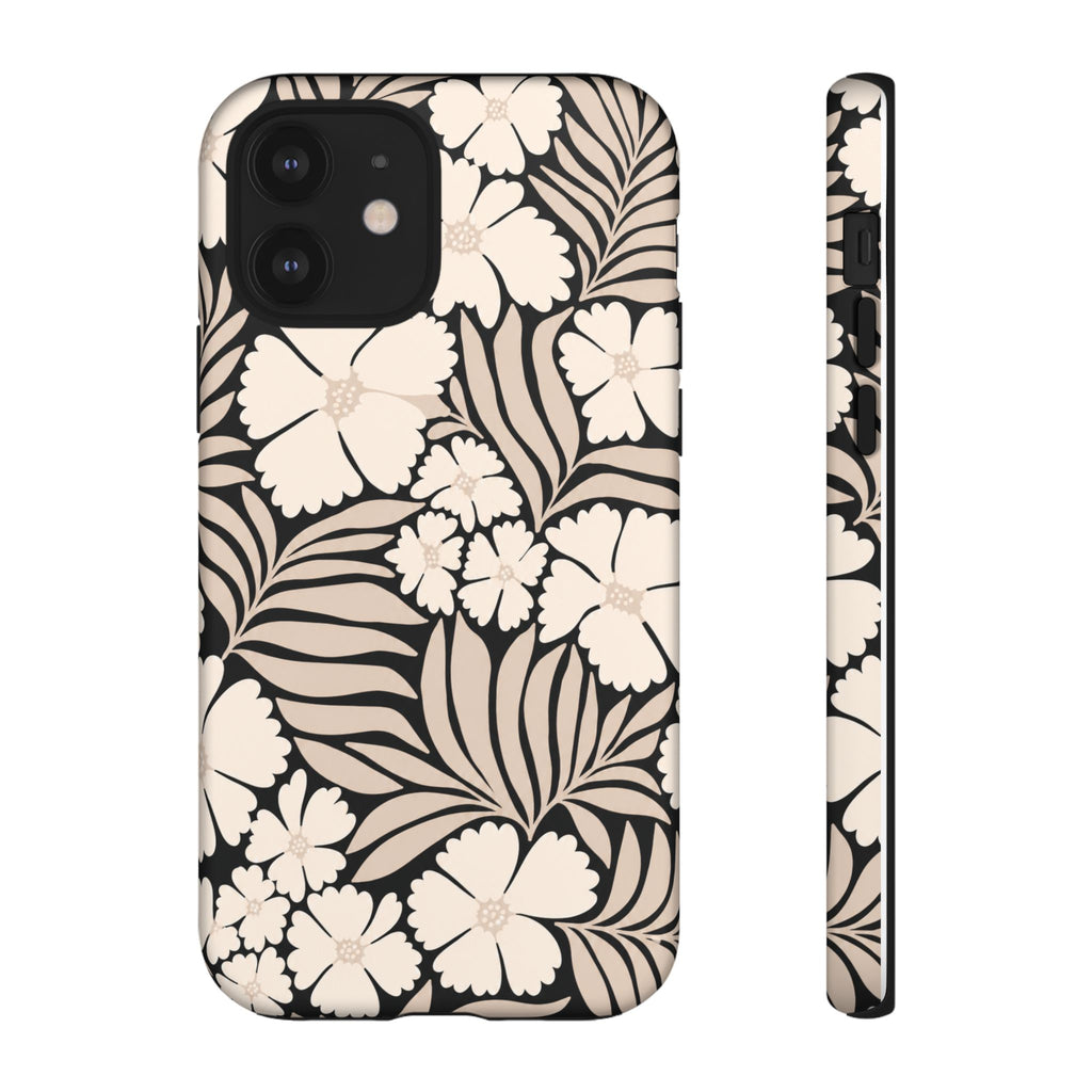 Neutral Floral Silhouette Tough Case