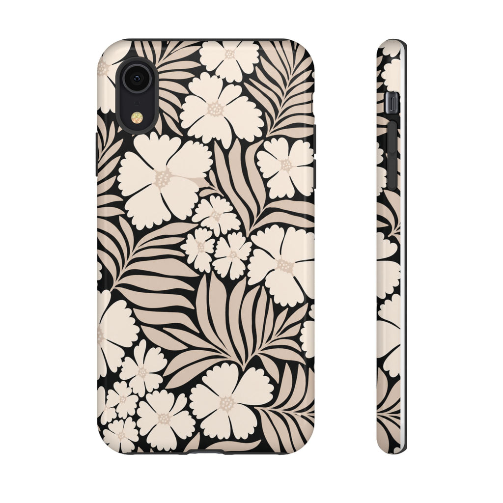 Neutral Floral Silhouette Tough Case