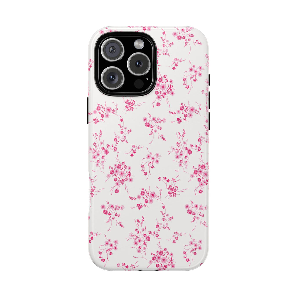 Burgundy Ditsy Floral Tough Case