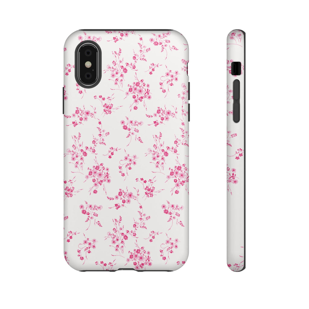 Burgundy Ditsy Floral Tough Case