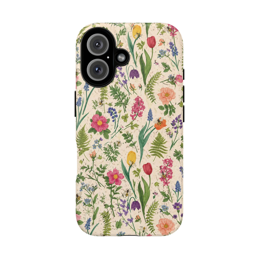 Spring Floral & Bee Pattern Tough Case