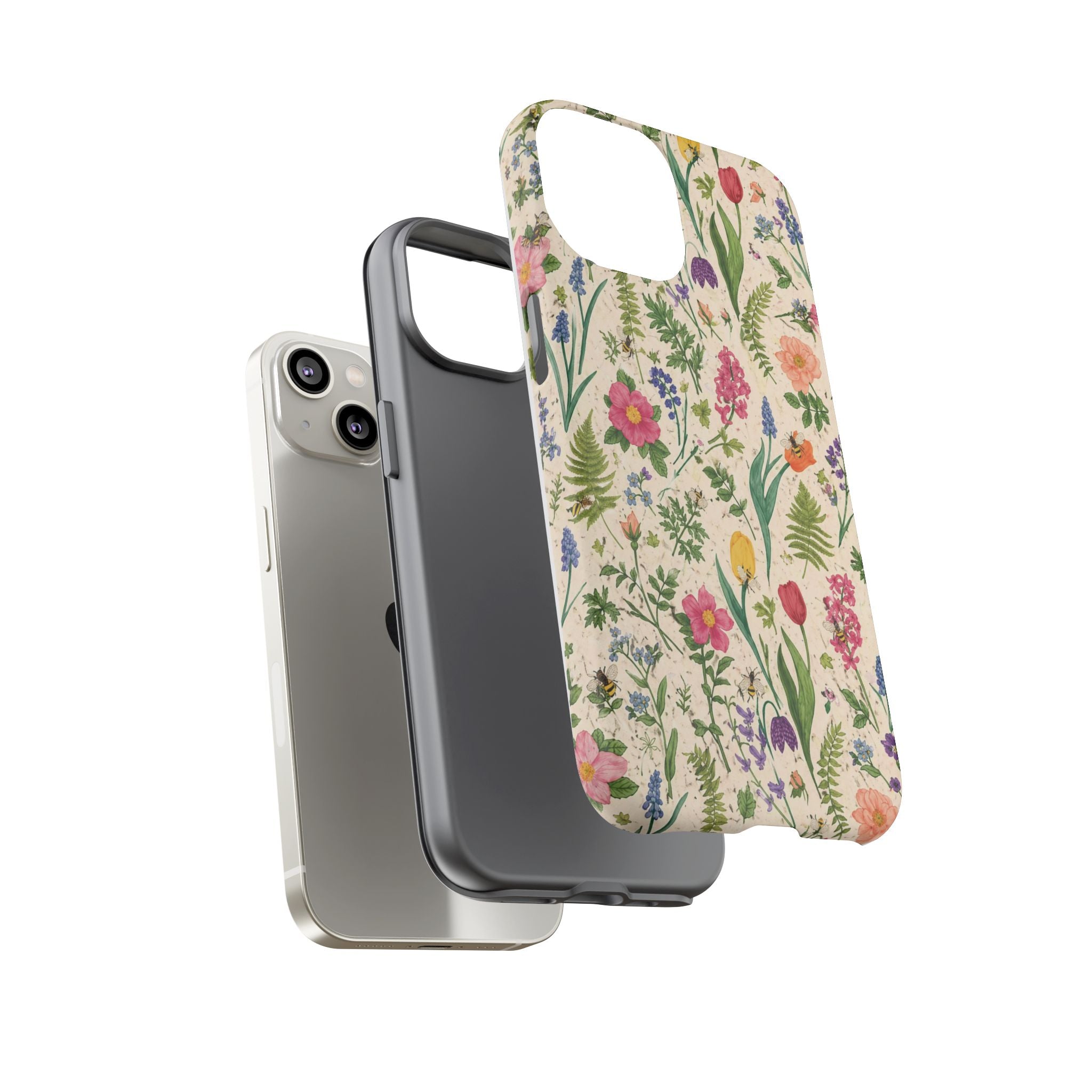 Spring Floral & Bee Pattern Tough Case