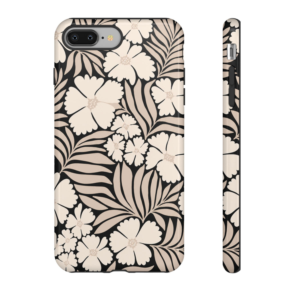 Neutral Floral Silhouette Tough Case