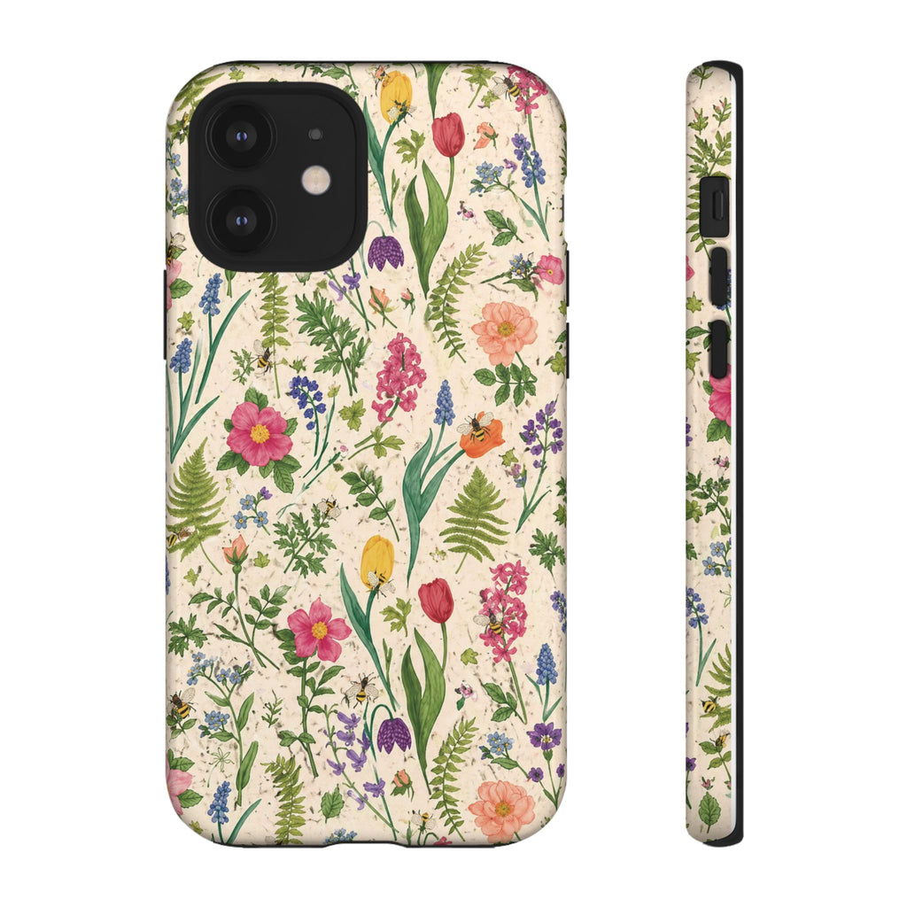 Spring Floral & Bee Pattern Tough Case