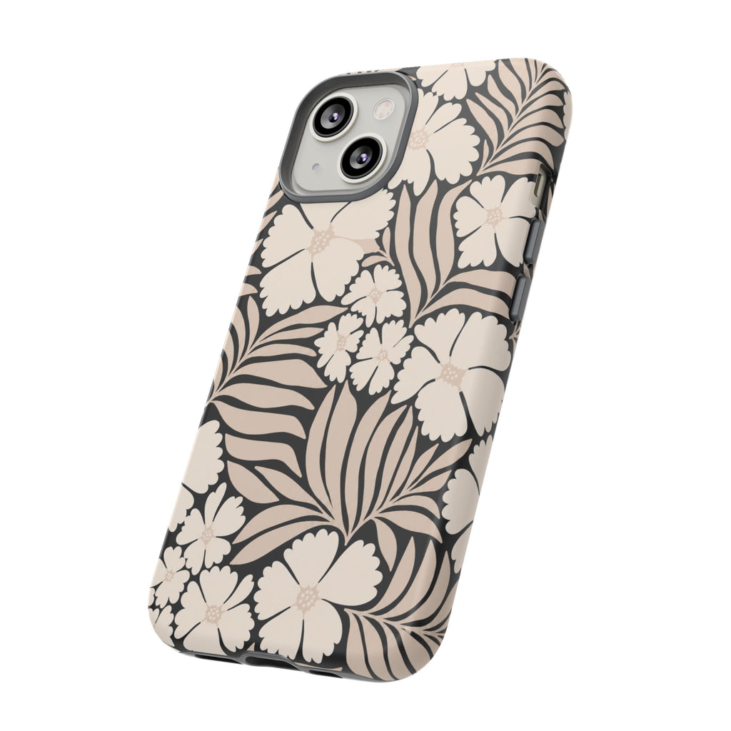 Neutral Floral Silhouette Tough Case