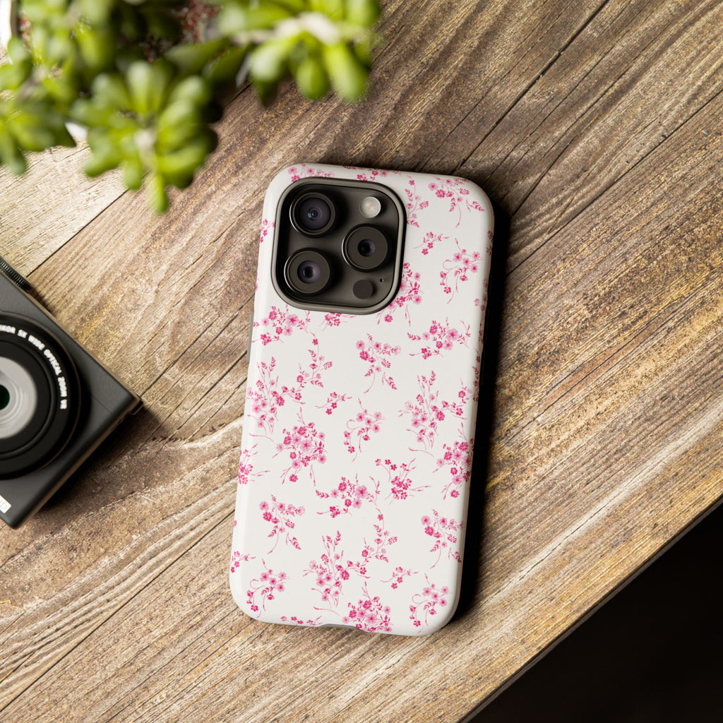 Burgundy Ditsy Floral Tough Case