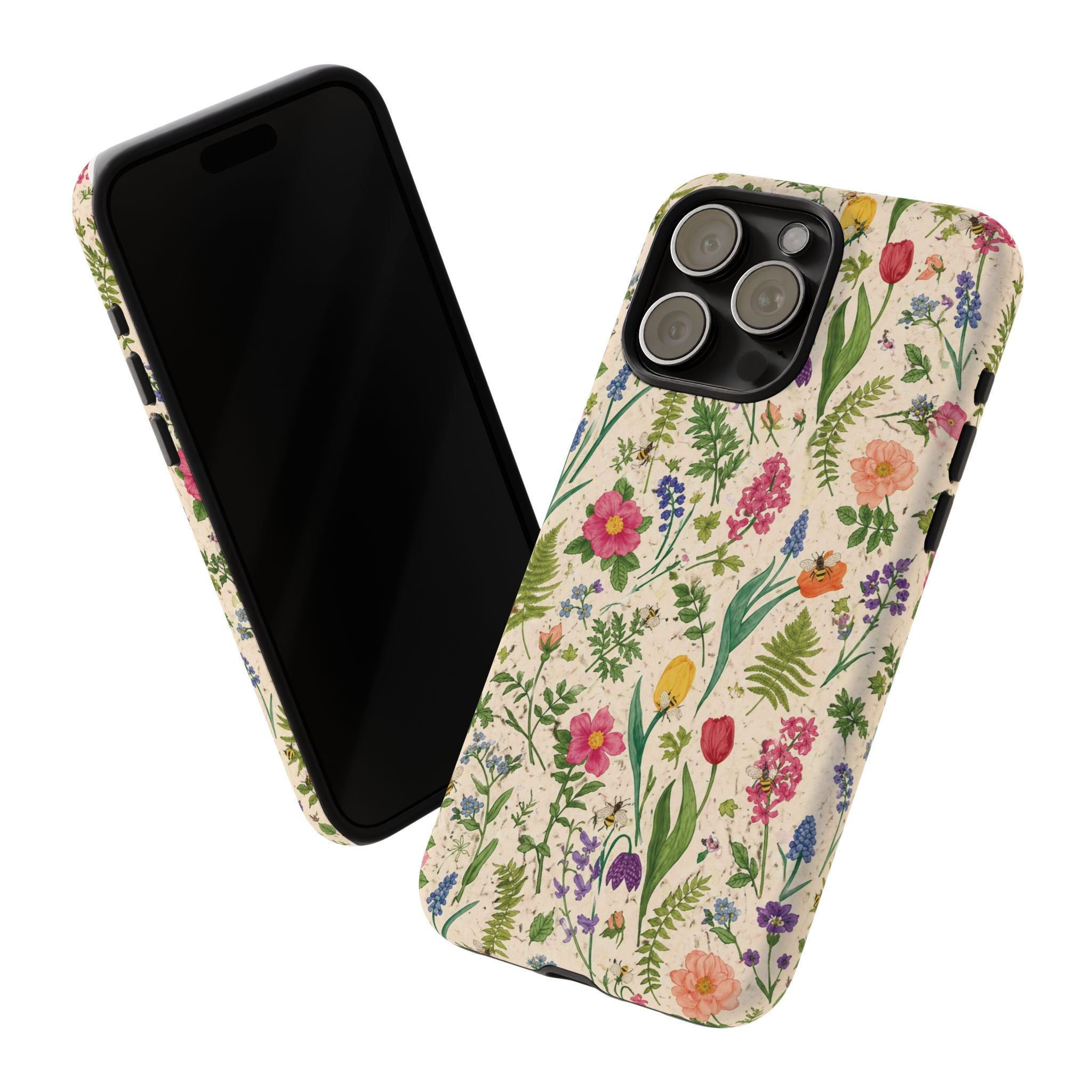 Spring Floral & Bee Pattern Tough Case
