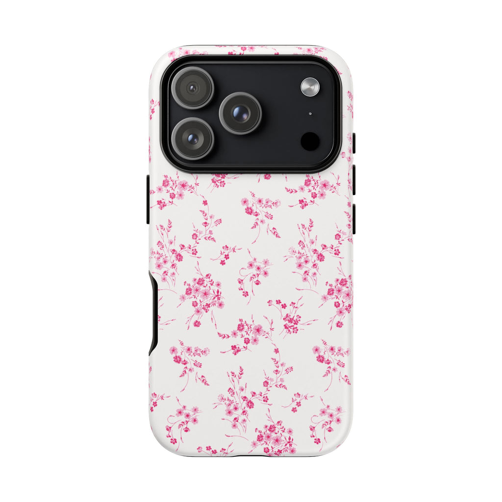 Burgundy Ditsy Floral Tough Case