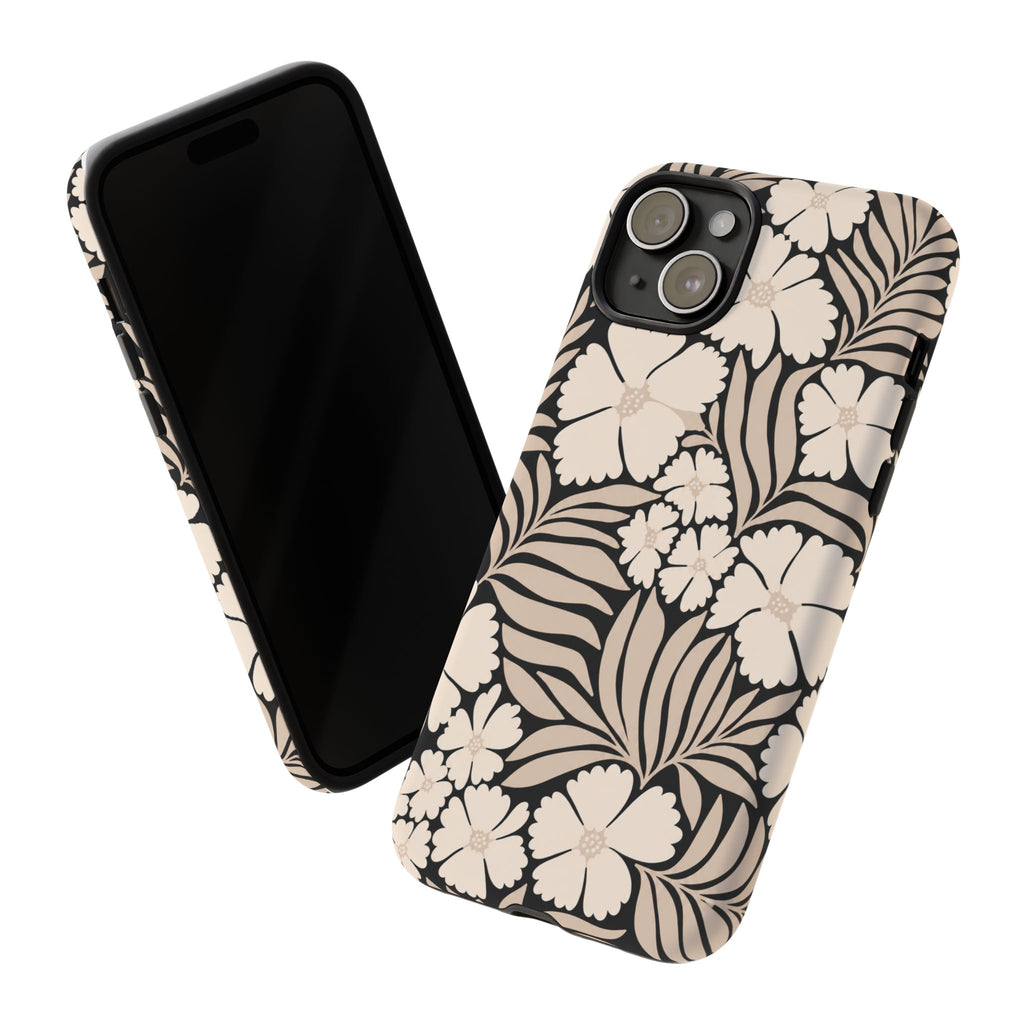 Neutral Floral Silhouette Tough Case