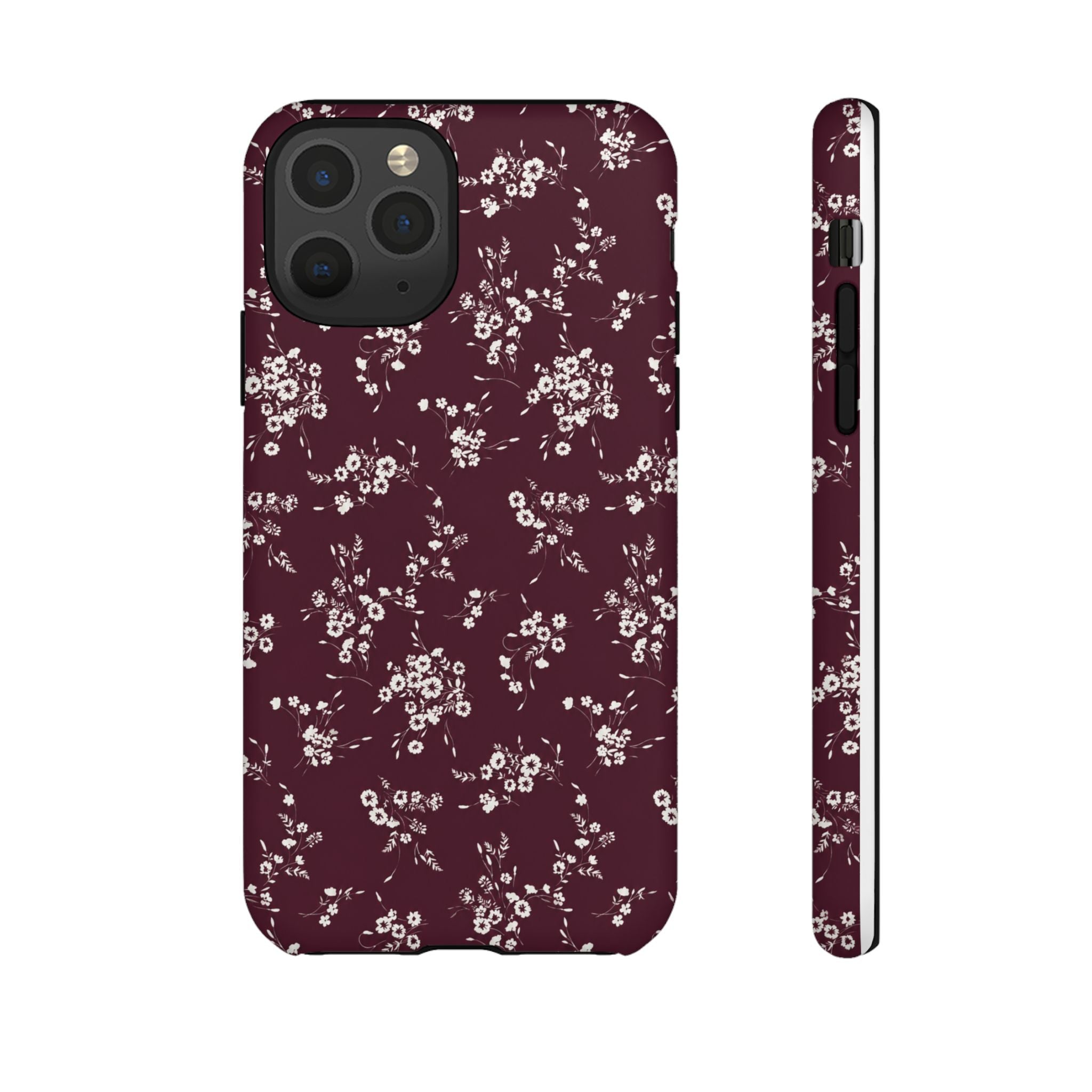 Burgundy Ditsy Floral Tough Case
