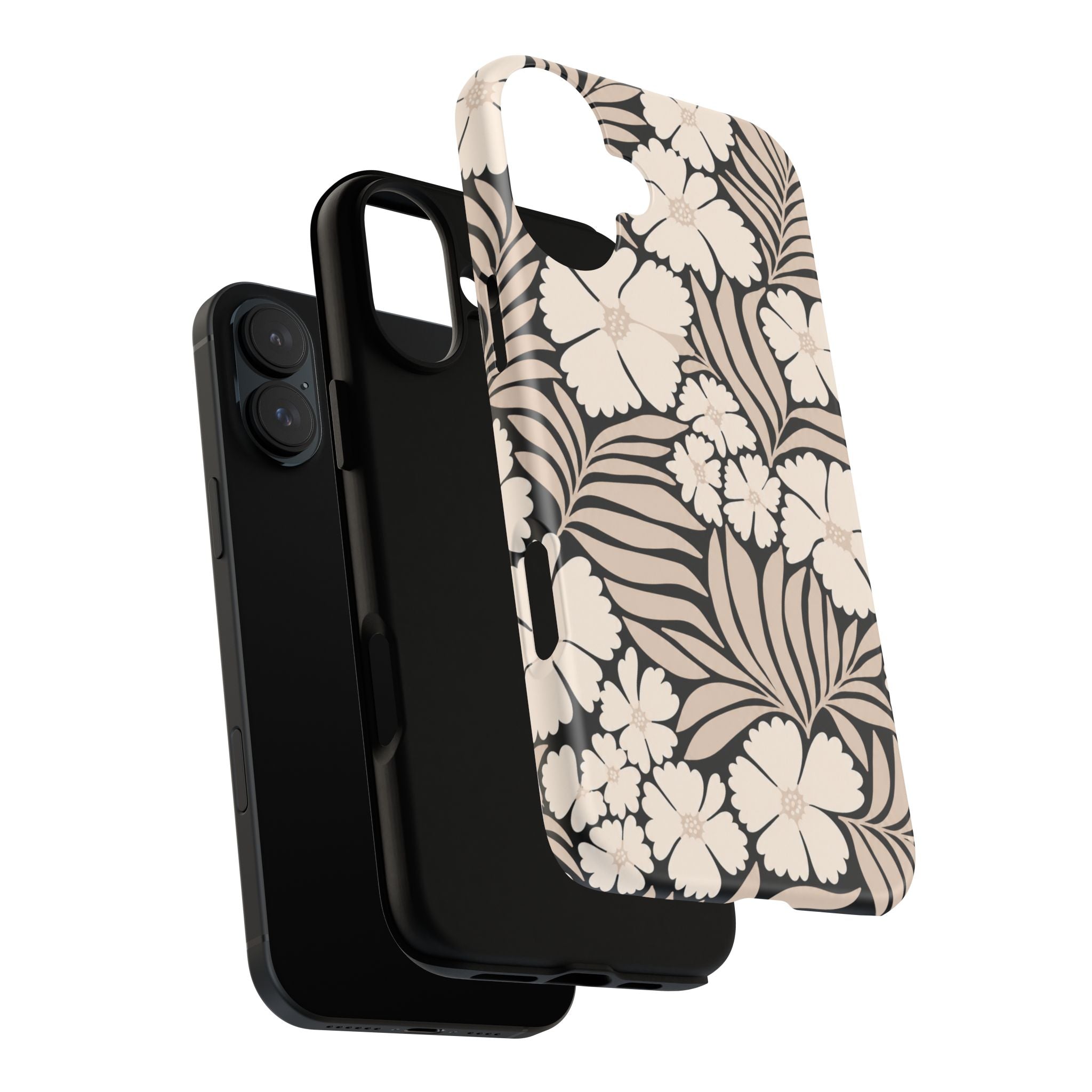 Neutral Floral Silhouette Tough Case