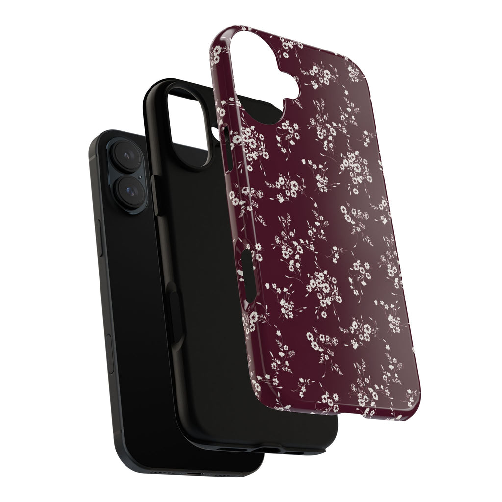 Burgundy Ditsy Floral Tough Case