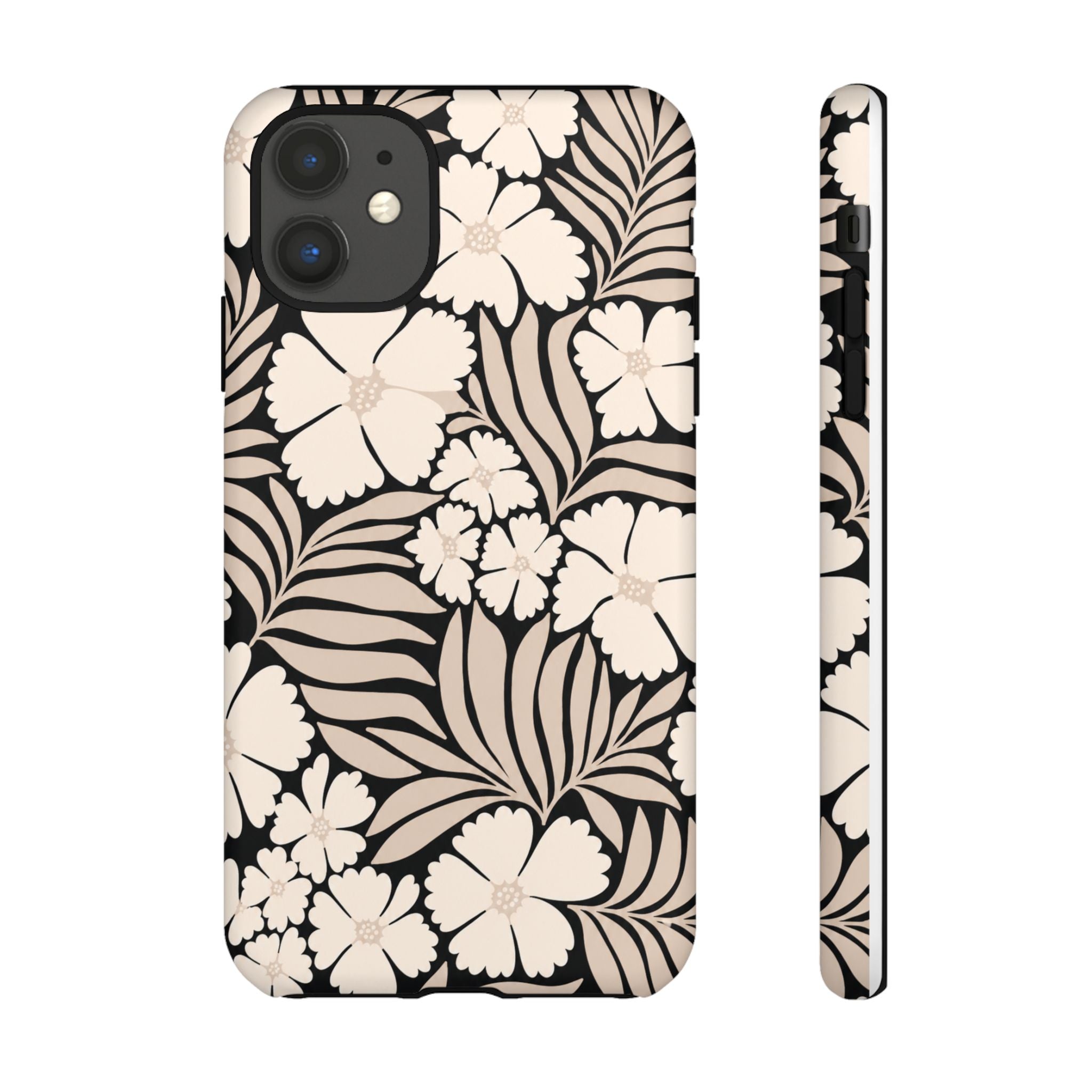 Neutral Floral Silhouette Tough Case