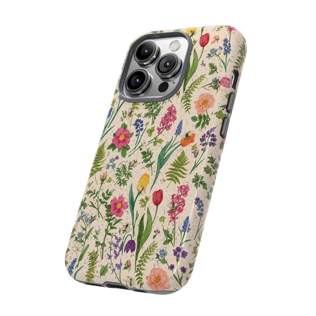 Spring Floral & Bee Pattern Tough Case