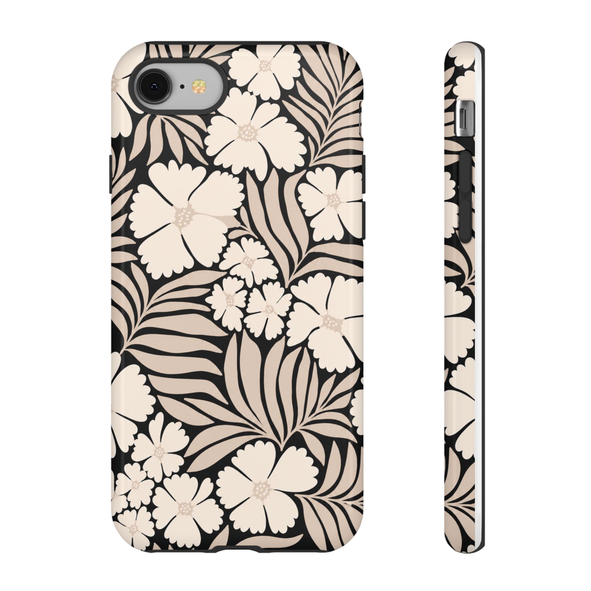 Neutral Floral Silhouette Tough Case