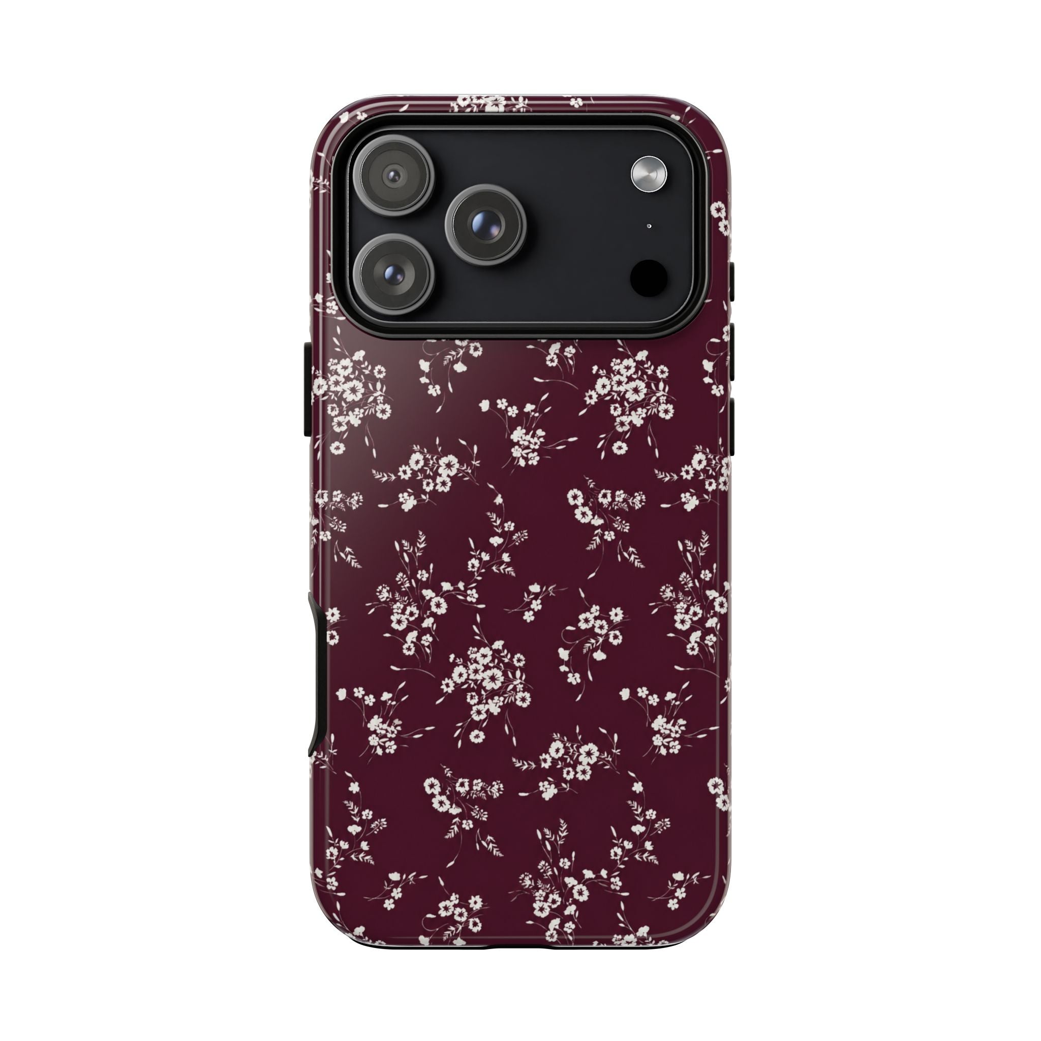 Burgundy Ditsy Floral Tough Case