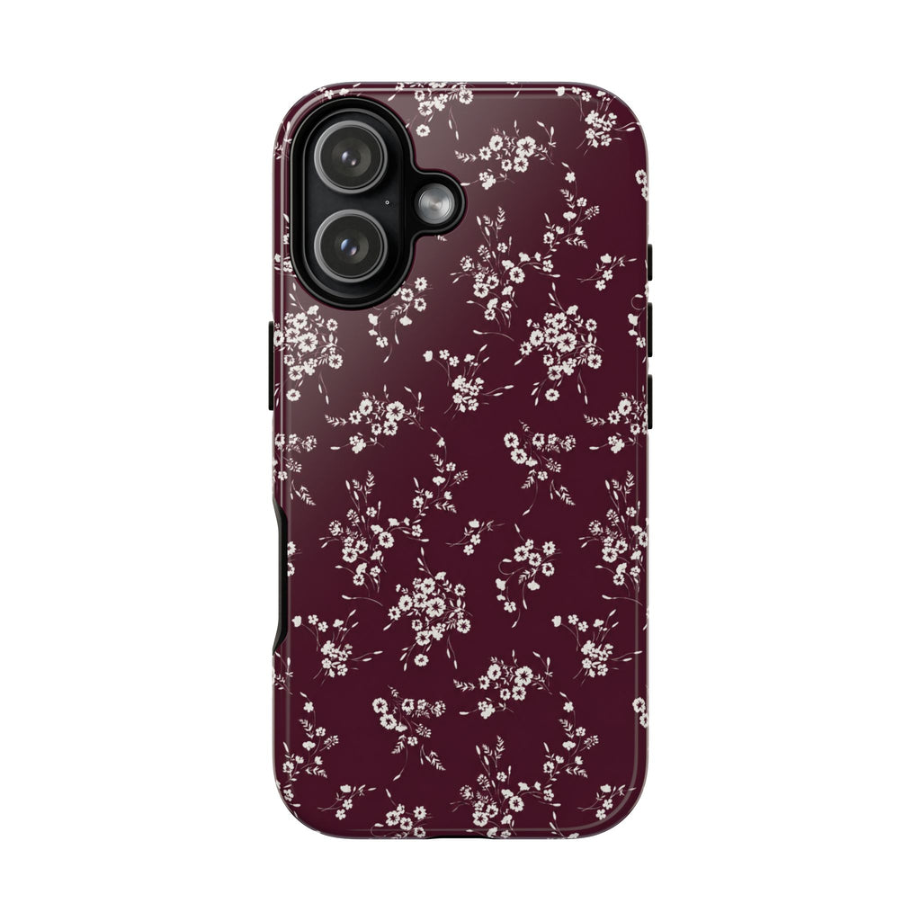 Burgundy Ditsy Floral Tough Case