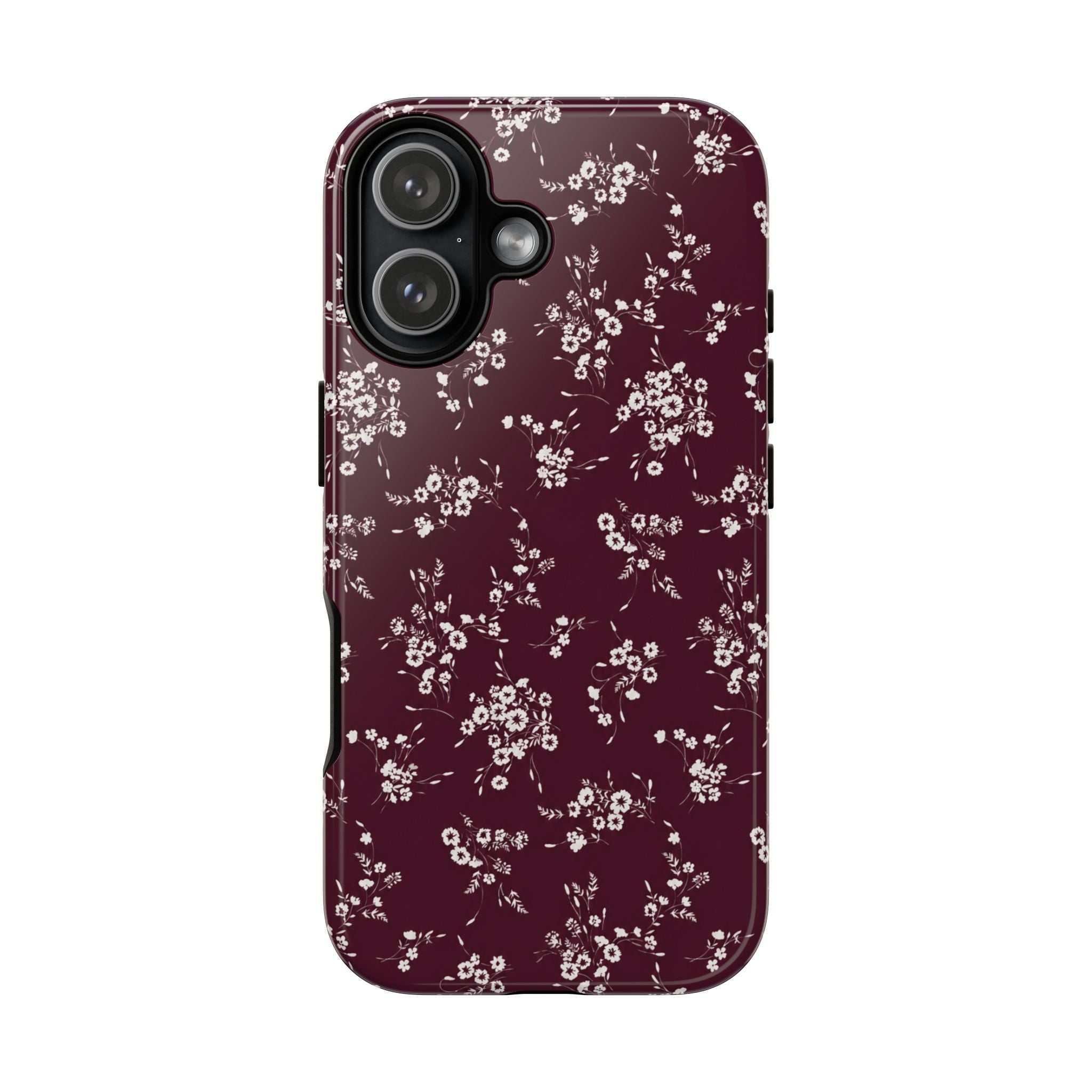 Burgundy Ditsy Floral Tough Case