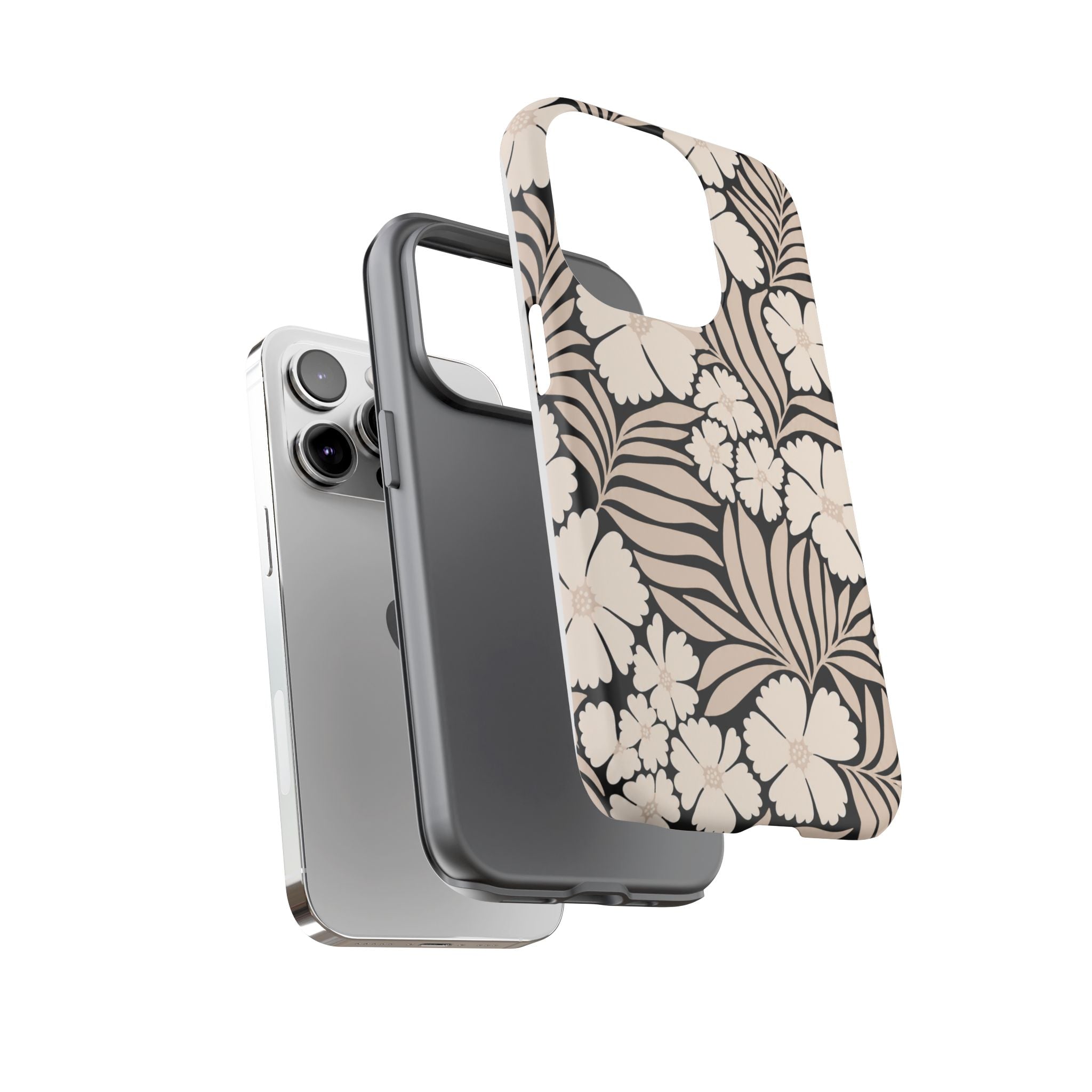 Neutral Floral Silhouette Tough Case