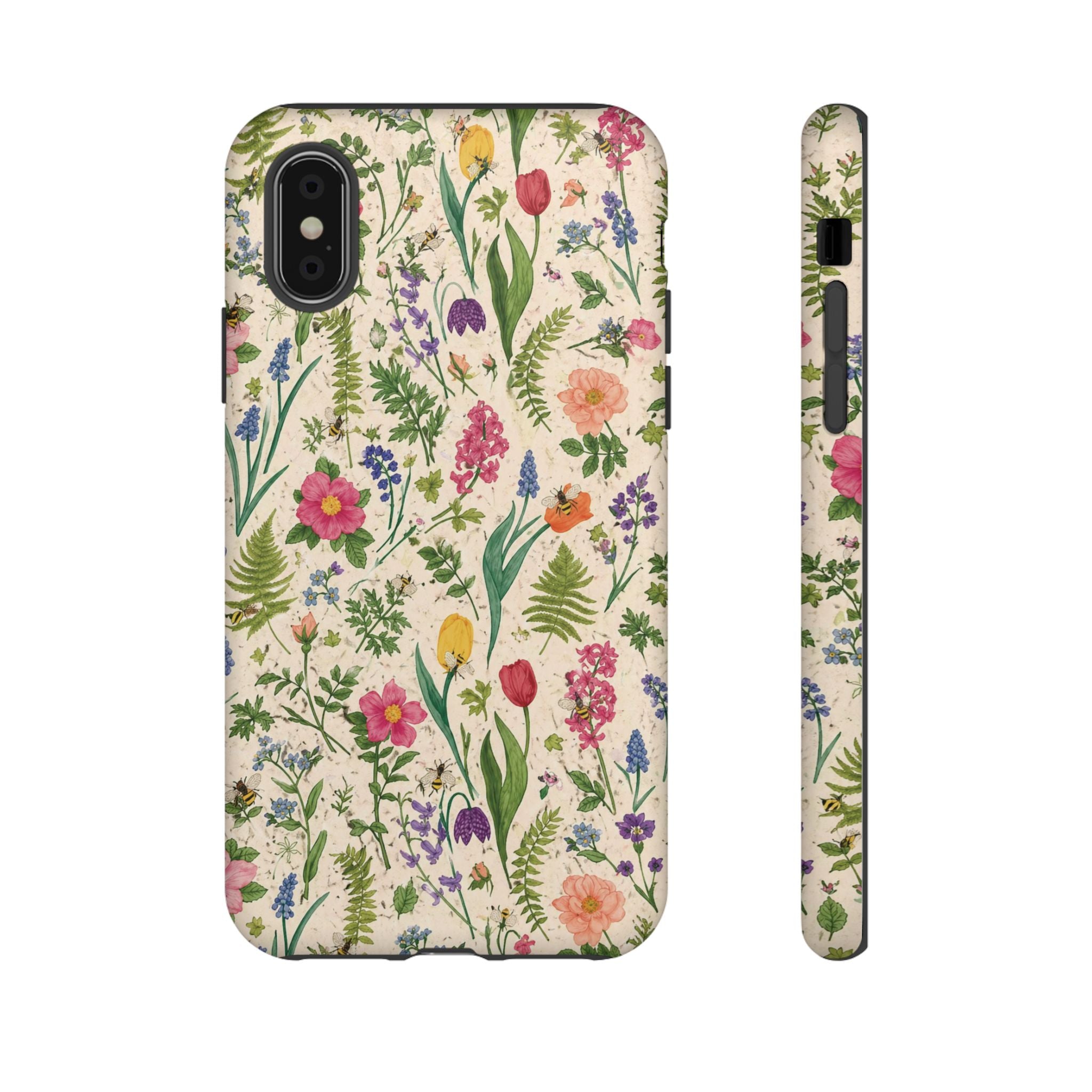Spring Floral & Bee Pattern Tough Case