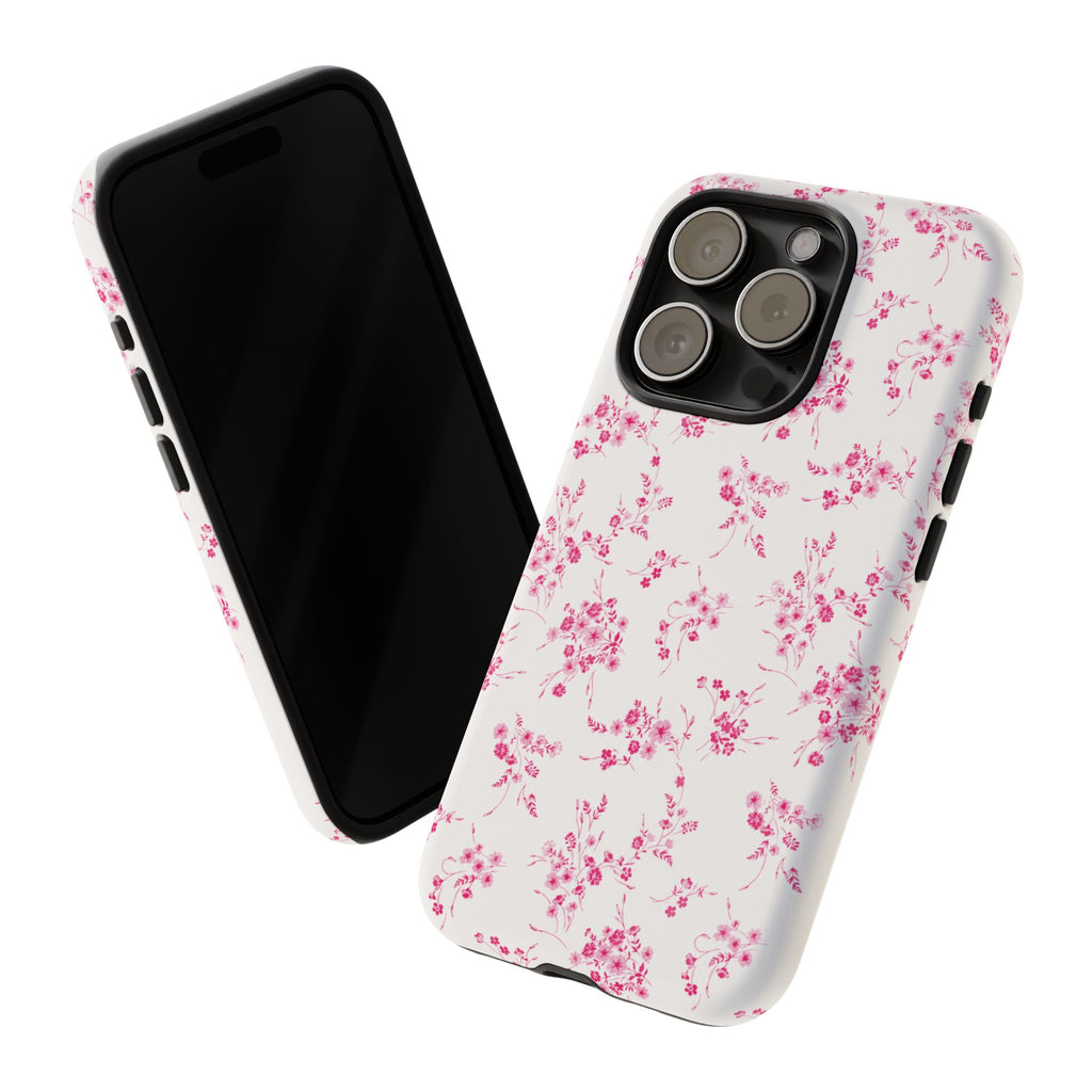Burgundy Ditsy Floral Tough Case