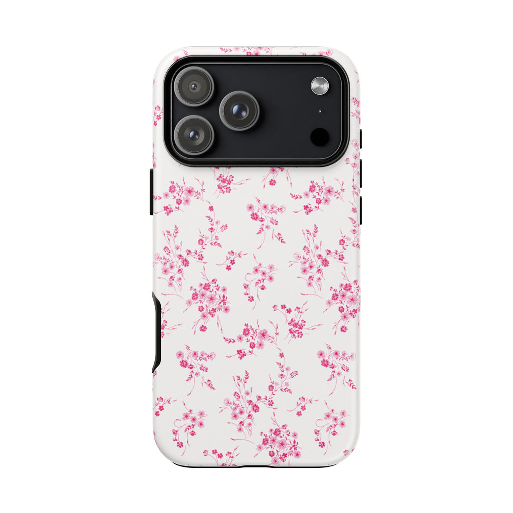 Burgundy Ditsy Floral Tough Case