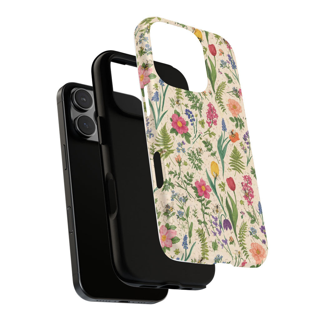 Spring Floral & Bee Pattern Tough Case