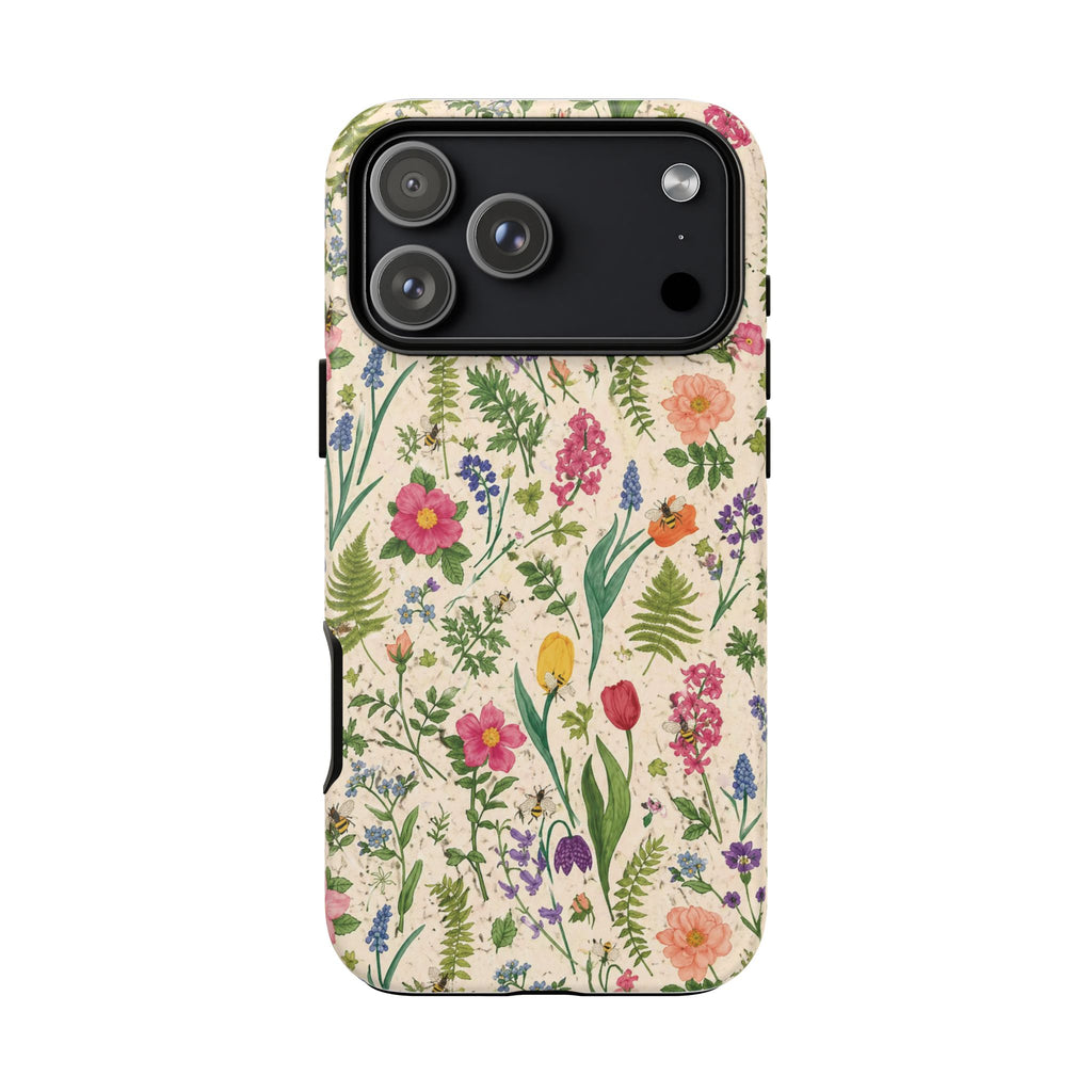 Spring Floral & Bee Pattern Tough Case