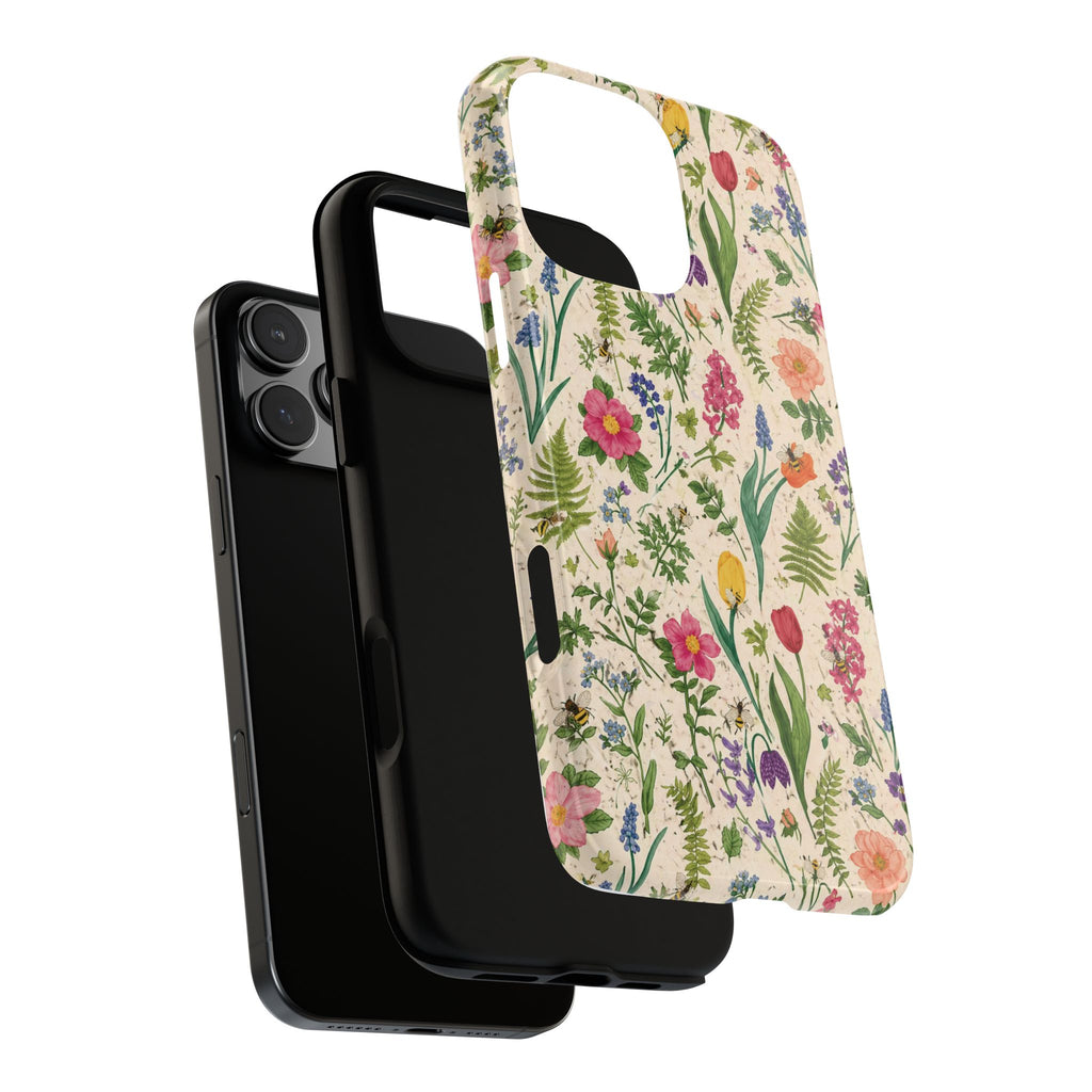 Spring Floral & Bee Pattern Tough Case