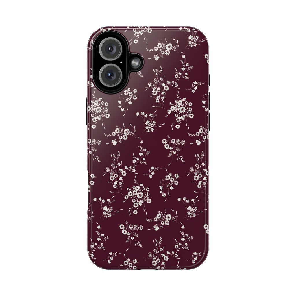 Burgundy Ditsy Floral Tough Case