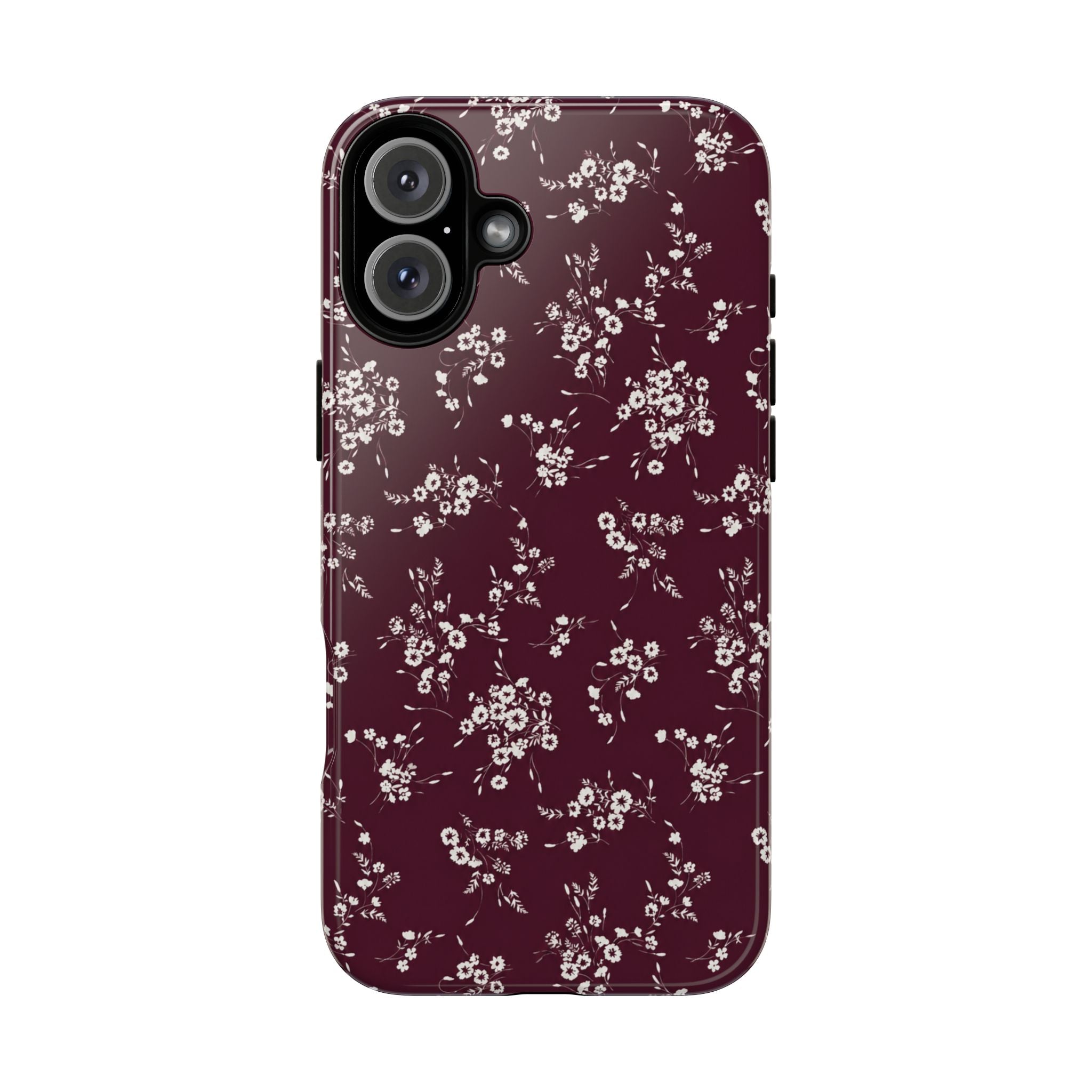 Burgundy Ditsy Floral Tough Case