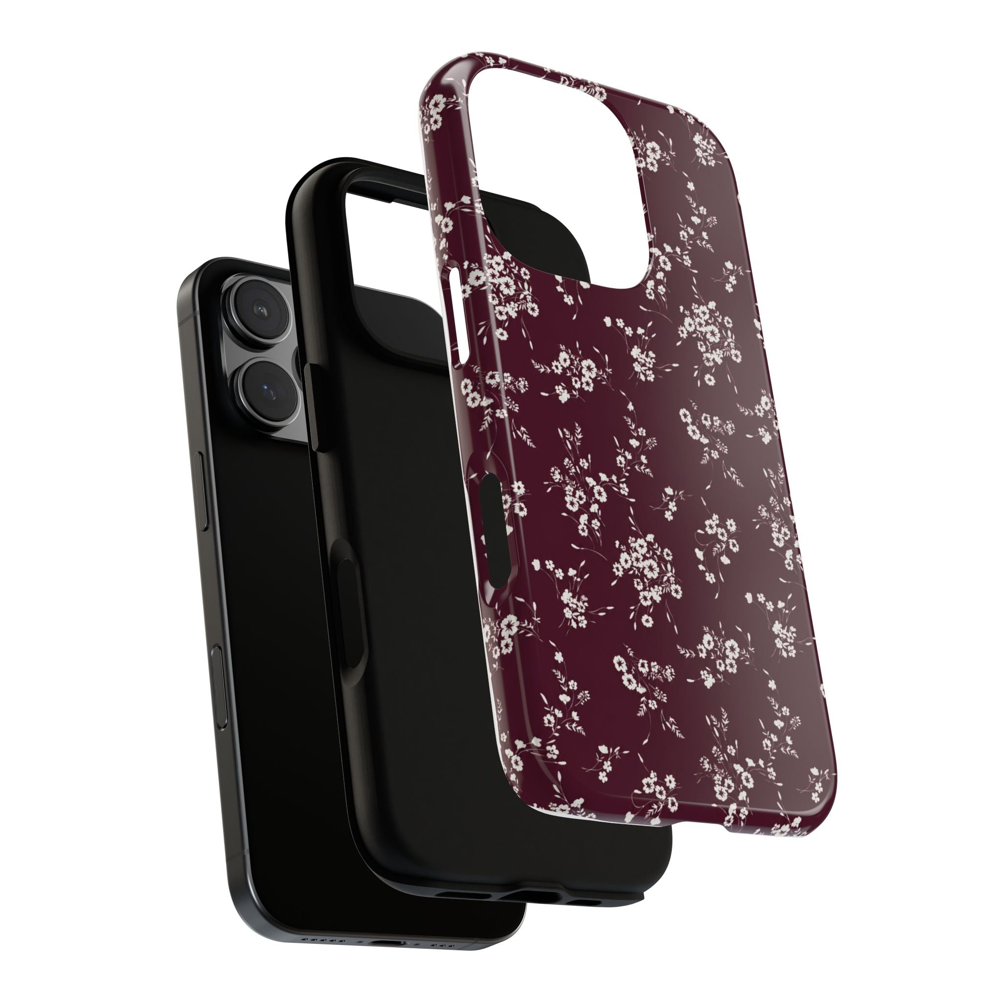 Burgundy Ditsy Floral Tough Case