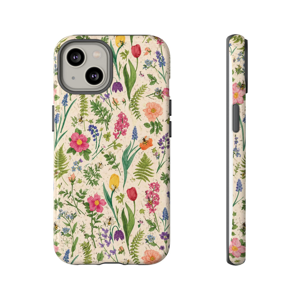 Spring Floral & Bee Pattern Tough Case