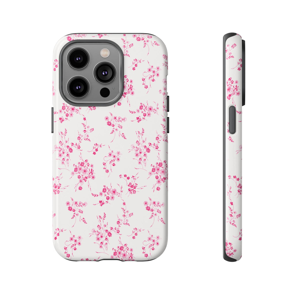 Burgundy Ditsy Floral Tough Case