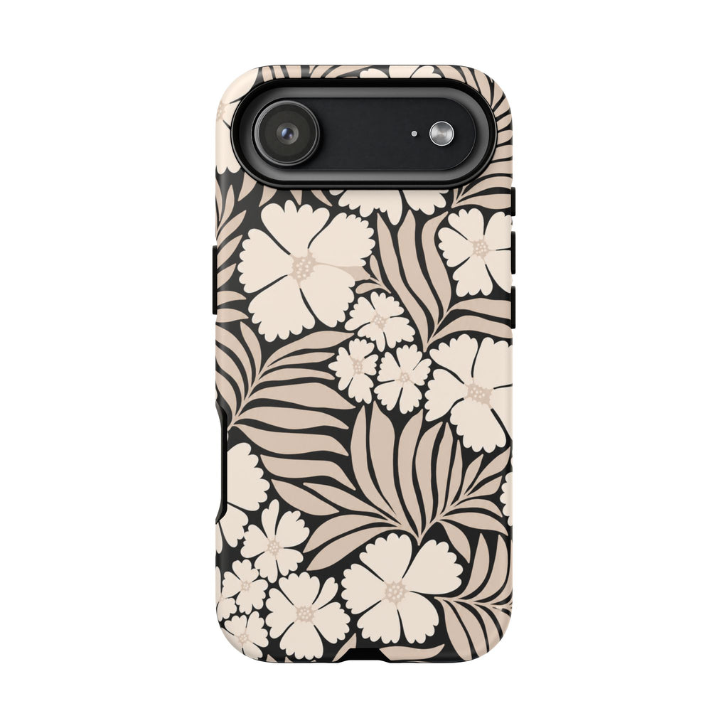 Neutral Floral Silhouette Tough Case